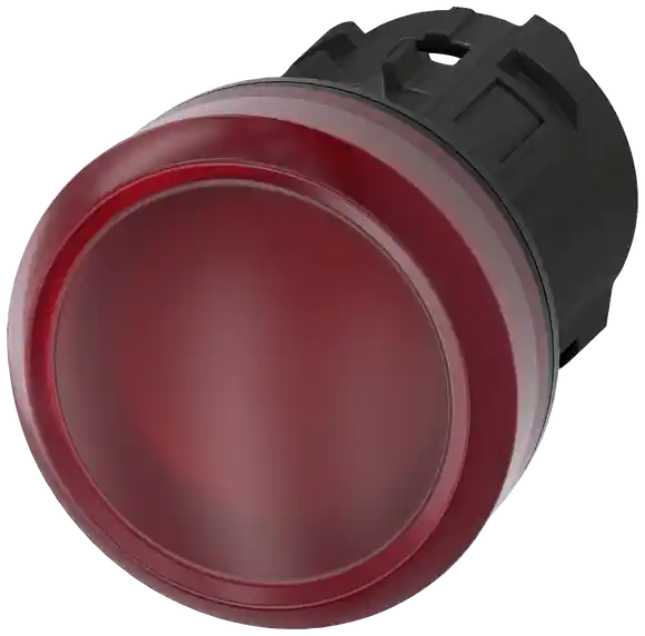 Koupit Online signálka 22 mm, kulatá, plast, červená, čočka, hladká