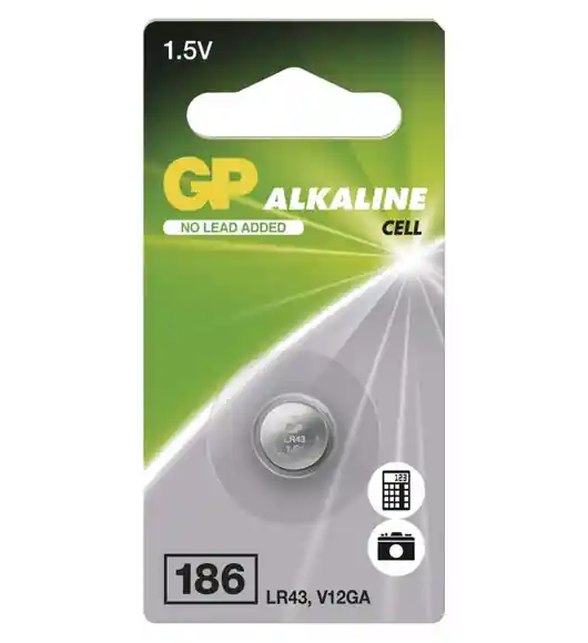 LR43 (186) Alkalická knoflíková baterie GP Akce