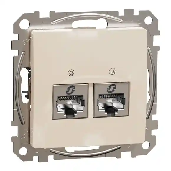 Nízká Cena Sedna D/E - Datová zásuvka 2xRJ45 kat. 6 STP, Béžová