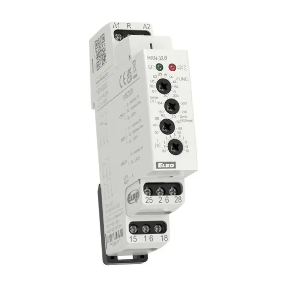 Hit Sezóny HRN- 32/2 multif.hlídací napěťové relé 48-276VAC/DC (Umax,Umin,zpožď.) 1xNO/NC pro každou úroveň