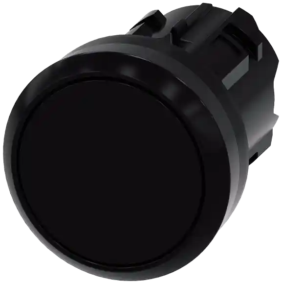 Akční Cena tlačítko, 22 mm, kulaté, plast, černá barva, stiskací knoflík