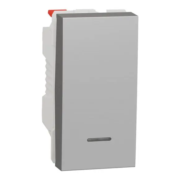 Tlačítko orient. ř.1/0So, 1M, Aluminium Značkový
