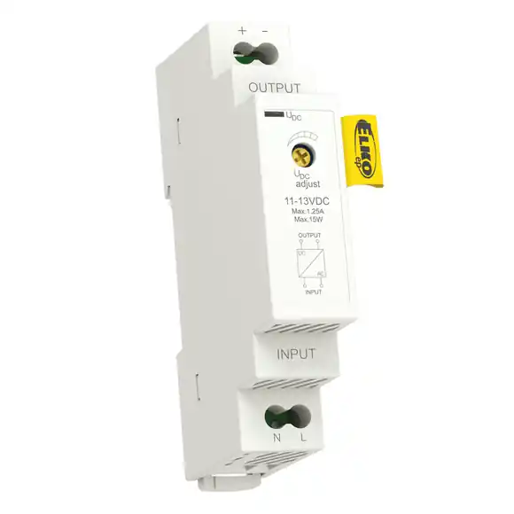 Cenově Výhodný PS- 15-12 _PS1M-15/12V stab.nap.zdroj 230V/12VDC/15W/1,25A_ 1MOD DIN