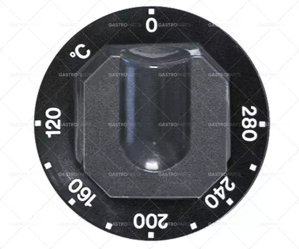 knoflíkový termostat t.max. 280°C teplotní rozsah 120-280°C ø 70mm hřídel ø 6x4,6mm Vysoce Kvalitní