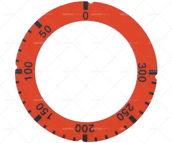 Pouze Dnes knoflíkový termostat s číselníkem t.max. 300°C 50-300°C otáčení 270° ED ø 64mm ID ø 45,5mm červená