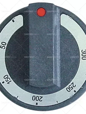 Vysoce Kvalitní knoflíkový termostat t.max. 300°C ø 77mm hřídel ø 6x4,6mm hřídel plochá horní černá