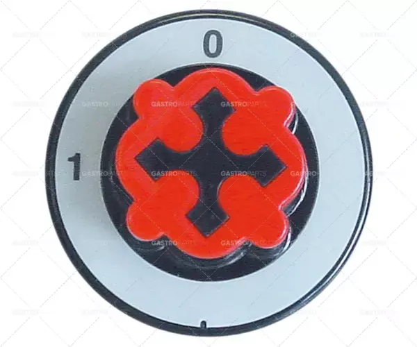 Top Prodej knoflíkový spínač 0-1 ø 70mm hřídel ø 6x4,6mm hřídel plochá horní černá