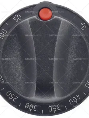 Cenově Výhodný knoflík termostatu t.max. 500°C ø 55mm hřídel ø 6x4,6mm hřídel plochá spodní černá