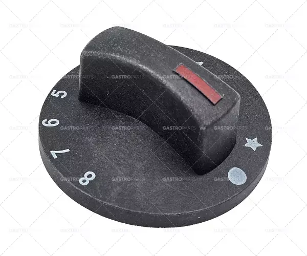 Knebel termostat 1-8 o 71 mm nápravy o 6x4,6mm plochý top black Jen Po Omezenou Doba
