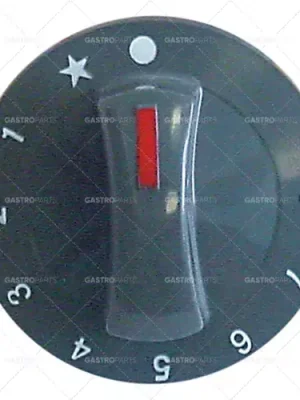 knoflík plynového termostatu 1-8 ø 71mm hřídel ø 6x4,6mm černý Novinka