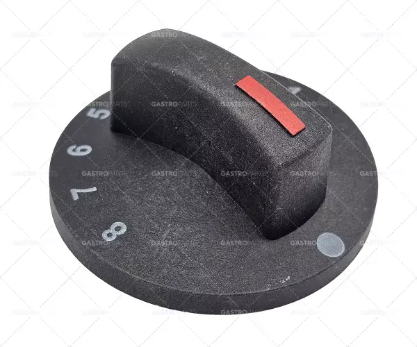 knoflík termostatu 1-8 ø 71mm hřídel ø 6x4,6mm černý Hit Sezóny