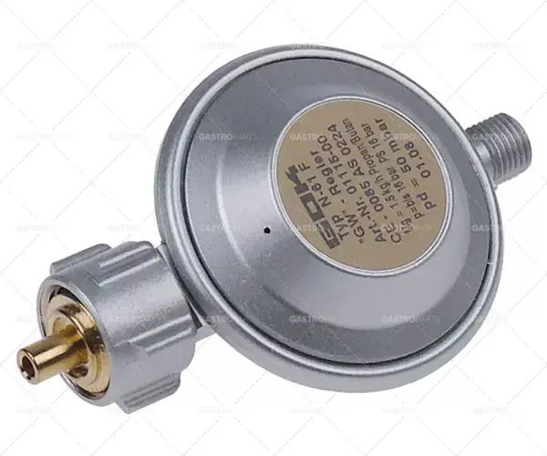 regulátor tlaku propan-butanu typ en61, podlahový 1/4" levý 50mbar/1,5kg/h vstupní tlak do 16bar Jen Po Omezenou Doba