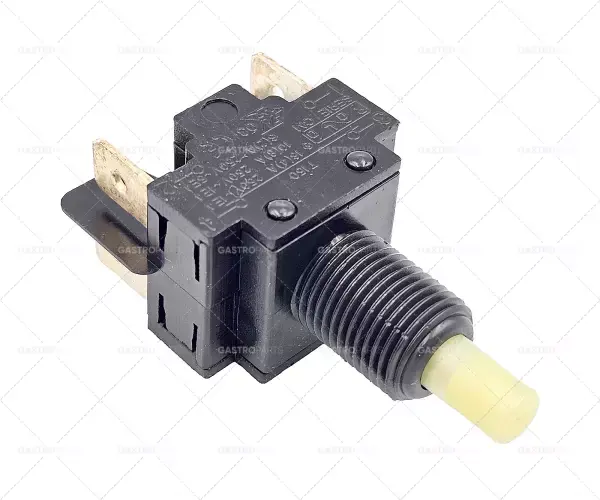 Sezónní Sleva Tlačítkový namontován o M11x1mm černá 2NO 250V 16A Připojení plochou zástrčkou 6,3 mm