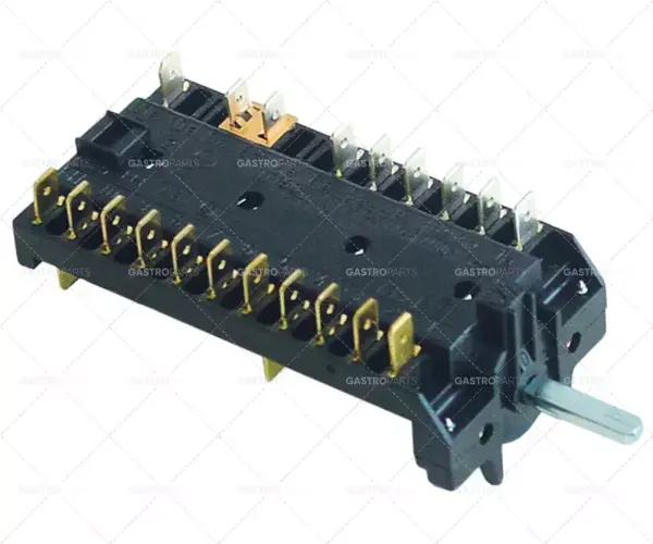 provozní spínač 10 provozních poloh 10NO sekvence 0-1-2-3-4-5-6-7-8-9 16A hřídel ø 6x4,6mm Výprodej