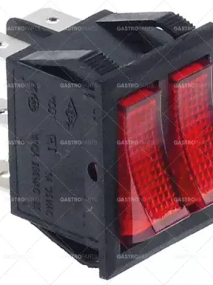 Kolébkový rozměr 30x22mm červená 1Z / 1NO 250V 16A osvětlené 6.3mm západky konektoru Kup Teď