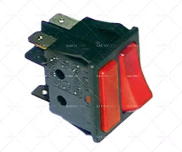Časově Omezené kolébkový vypínač montážní rozměr 30x22mm 250V 16A 1no samec 6,3mm obdélníkový červený