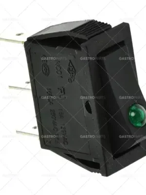 Kolébkový rozměr 30x11mm zelená 1Z / lampa 250V 16A Připojení plochá zástrčka 6,3 mm Must-Have