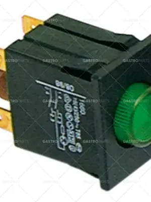tlačítkový spínač, montážní rozměry 30x22mm zelený 2NO 250V 16A osvětlený Akční Nabídka