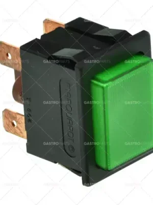 Tlačítko rozměr 30x22mm zelený 2NO 250V 16A osvětlené spojovací plochý konektor 6,3 mm Horká Nabídka