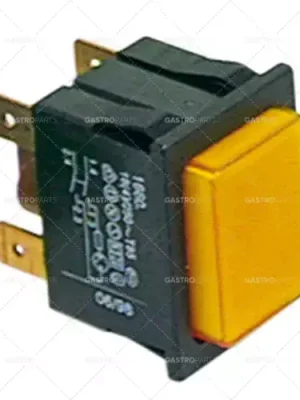 tlačítkový spínač, montážní rozměry 30x22mm žlutý 2NO 250V 16A osvětlený Rychlé Dodání