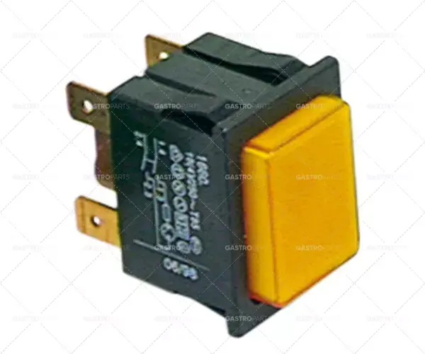 tlačítkový spínač, montážní rozměry 30x22mm žlutý 2NO 250V 16A osvětlený Rychlé Dodání
