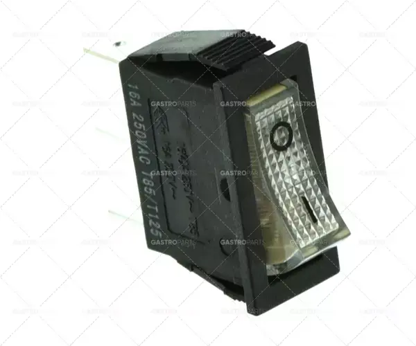 Kolébkový rozměr 30x11mm bílý 1NO / lampa 250V 16A 0-I konektor 6,3mm jazýčky Omezená Nabídka