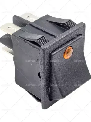 Nejprodávanější Kolébkový přepínač rozměr 30x22mm červené 2NO 250V 16A osvětlené 6.3mm západky konektoru