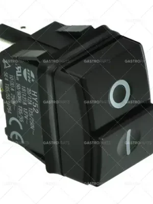 Zlevněný Tlačítkový spínač rozměr 30x22mm černá 2NO 250V 12A 0-1 Spojení plochý konektor 6,3 mm