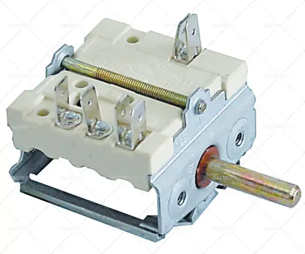 Zlevněný provozní spínač 6 poloh programovací hřídel ø 6x4,6 mm připojení vnější faston 1-pólový