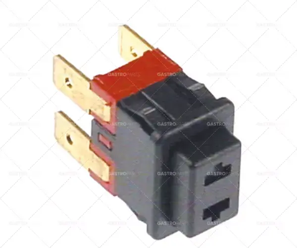 Finální Výprodej rozměr knoflíku 19x13mm 250V 16A 2no. vnější připojení 4,8mm obdélníkový černý