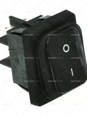 Značkový Kolébkový rozměr 30x22mm černá 2NO 230V 20A 0-1 Spojení plochý konektor 6,3 mm