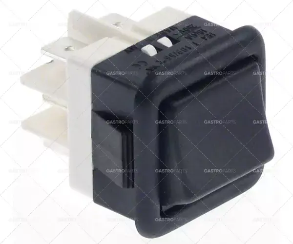Tovární Cena kolébkový spínač montážní rozměr 27,8x25mm 250V 16A 2co samec 6,3mm čtverec černý