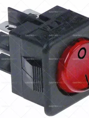 Objednat Nyní Kolébkový přepínač Dimension 27,8x25mm červená 2NO 250V 16A osvětlené 6,3mm jazýčky 0-I konektor