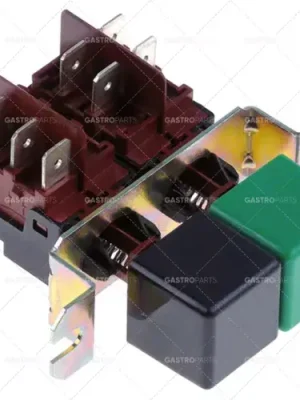 spínač kombinovaný dvojitý černý/zelený 1CO/2NO 250V 16A připojení faston vnější 6,3 mm Sleva