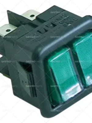 Výhodná Nabídka kolébkový spínač montážní rozměr 27,8x25mm 250V 16A 1no samec 6,3mm obdélníková zelená