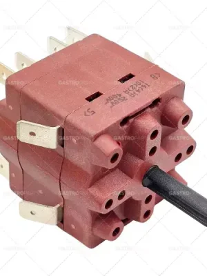 Otočný spínač 8-pólový 0-1-2 Kontakt věty 6 Typ 4RH 400V 10A osy o 4,8x6mm hřídel délka 21mm Speciální Cena