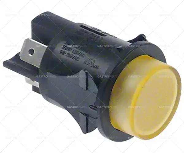 Pouze Dnes Tlačítko Instalace o 25 mm žlutá 2NO 250V 16A osvětlené 6.3mm západky konektoru