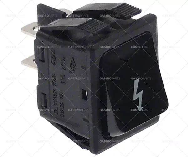 Horká Nabídka momentový kolébkový spínač montážní rozměry 30x22mm černý 2NO 250V 16A