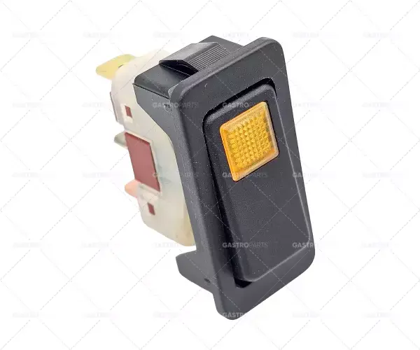 osvětlený kolébkový vypínač rozměr 34x15mm oranžové 1Z / lampa 250V 10A Autentický