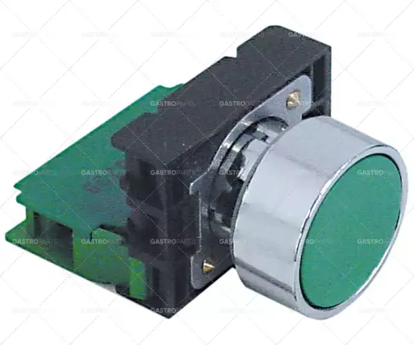 Novinka tlačítkový spínač, montážní ø 22mm zelený 1NO 250V 16A připojovací šroub krytí IP40