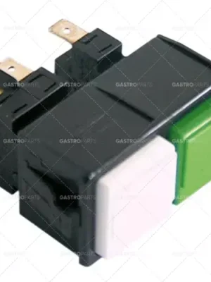 Tlačítko kombinace rozměru 28,5x52,6mm zelená / bílá 2NO / 1CO 250V 16A Připojení plochá zástrčka 6,3 mm Cenově Výhodný