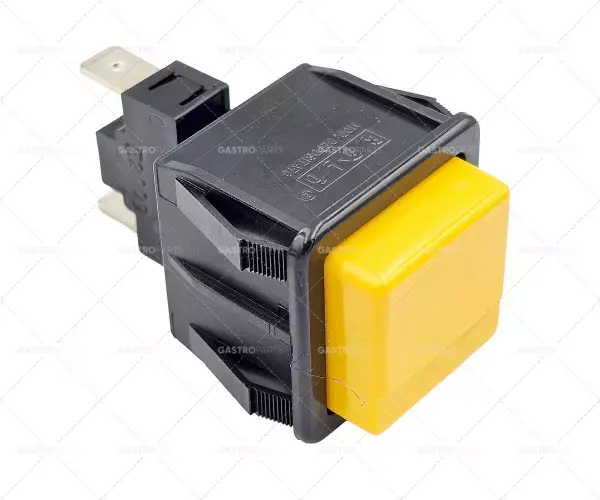 Tlačítkový Dimension 28,5x28,5mm žluté 1NO 250V 16A Připojení plochá zástrčka 6,3 mm Jen Po Omezenou Doba