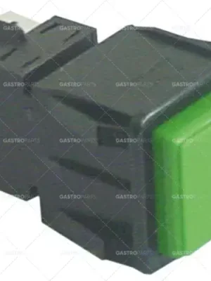 tlačítkový spínač, montážní rozměry 28,5x28,5mm zelený 2NO 250V 16A připojení vnější faston 6,3mm Akční Cena