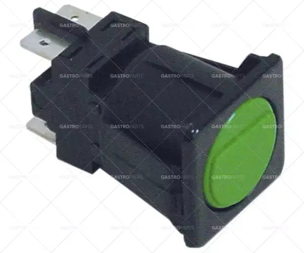 Dokud Zásoby Vydrží Tlačítkový Dimension 28,5x28,5mm zelená 2NO 250V 16A Připojení plochá zástrčka 6,3 mm