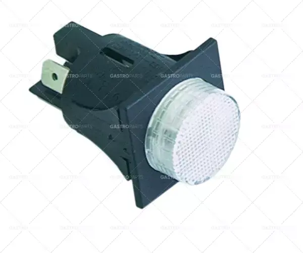 Zlevněný montážní spínač ø 25mm bílý 2no 250V 16A osvětlená přípojka samec faston 6,3mm