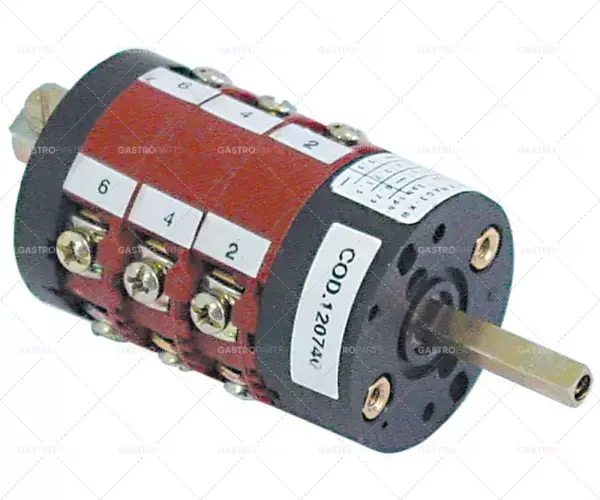 Tovární Cena otočný spínač 4 1-0-2-3 sady kontaktů 6 typ CS0168341 400V 16A hřídel ø 5x5mm hřídel L 23mm