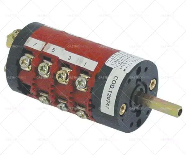 Akční Cena otočný vačkový spínač 5 poloh 0-1-2-3-4 7pólový typ cs0168590 400V 16A 5x5mm