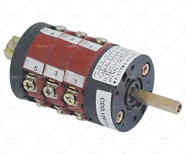 otočný spínač 5 0-1-2-3-4 sady kontaktů 6 typ CS0168359 400V 16A hřídel ø 5x5mm hřídel L 23mm Vrácení Zdarma