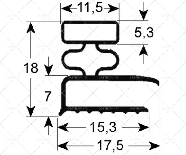 Výprodej chladicí těsnicí profil 9031 š 195 mm d 385 mm vnější rozměr zásuvky velikost chladicího prostoru 1/3