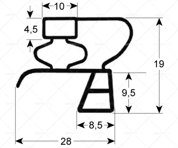 Nejlepší Cena profil těsnění chladicího zařízení 9783 š 355 mm d 585 mm velikost zásuvky chladicího zařízení 1/1